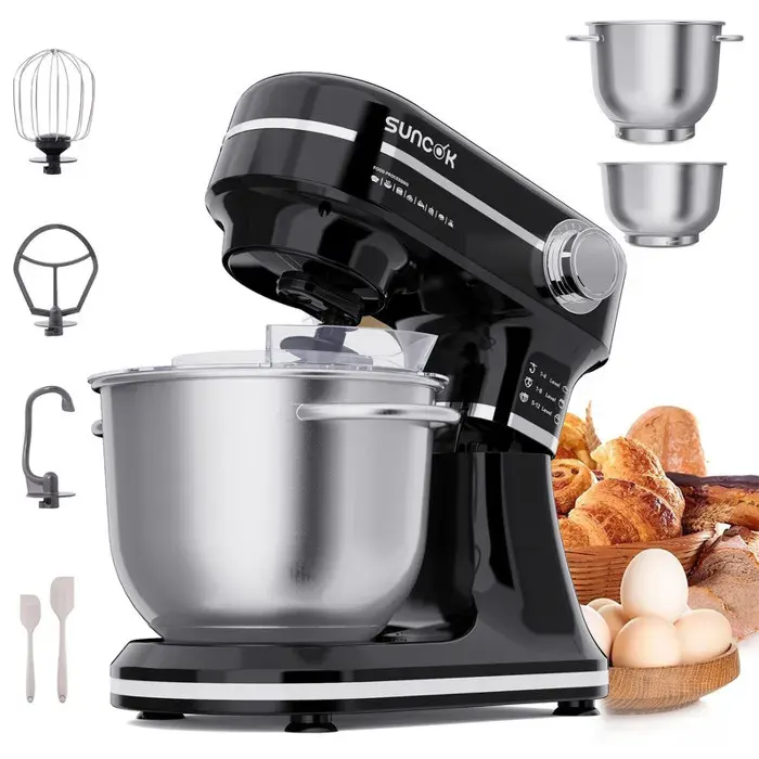 Robot Pâtissier SUNCOK Robot Culinaire Multifonction avec Bol Inoxydable