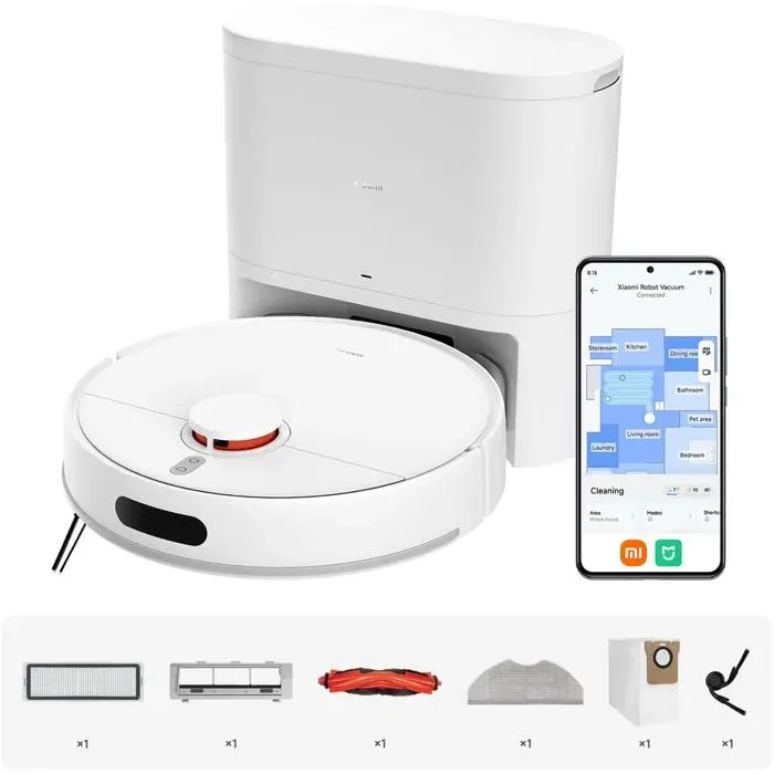 Robot Vacuum H40 Aspiration 10000 PaLdsCartographie IntelligenteBrosse Anti-EnchevêtrementVidage Auto180 Min D’AutonomieApp