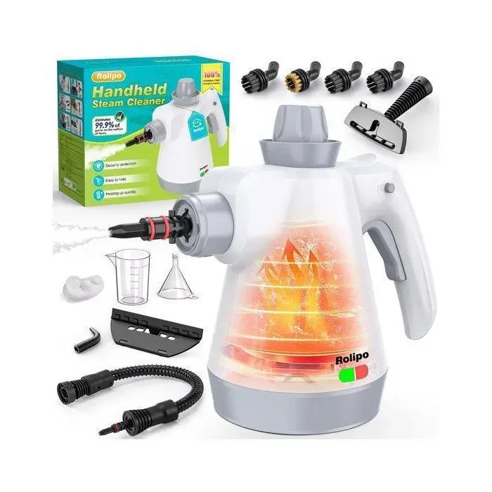 Rolipo Nettoyeur vapeur 1050W – sans chimique multifonction joints cuisine salle de bain réservoir 440ml sécurité enfant