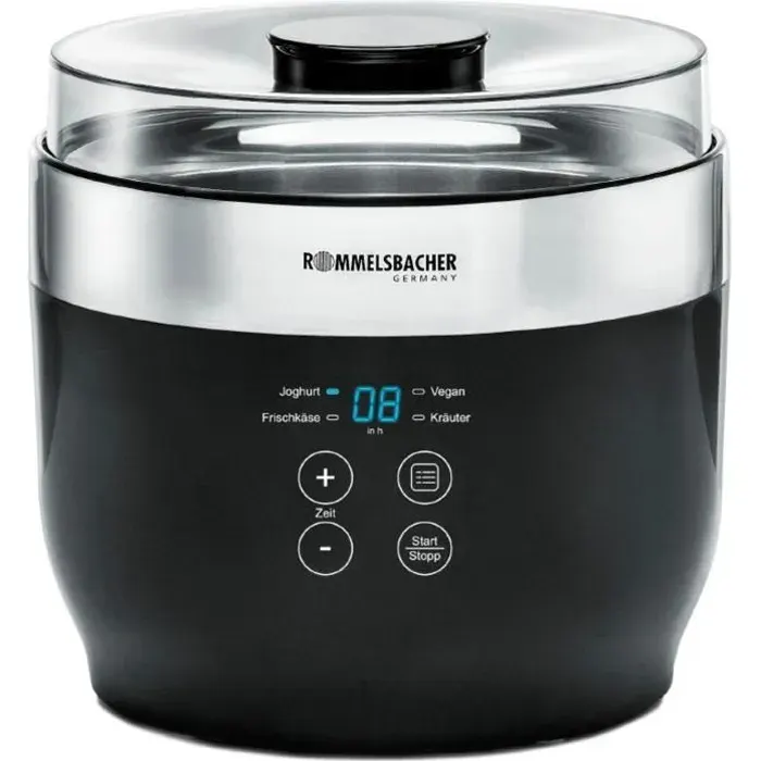 Rommelsbacher Yaourtière JG 80 machine à yaourts 12 L Cottage cheese Yahourt 20 W — coloris Noir