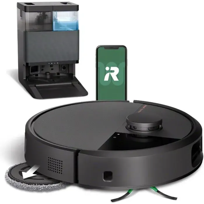 Roomba Plus 505 Combo Robot + Autowash - Base Multifonction - Lavage Et Séchage À LAir Chaud Des Lingettes - Precisionvision Ia