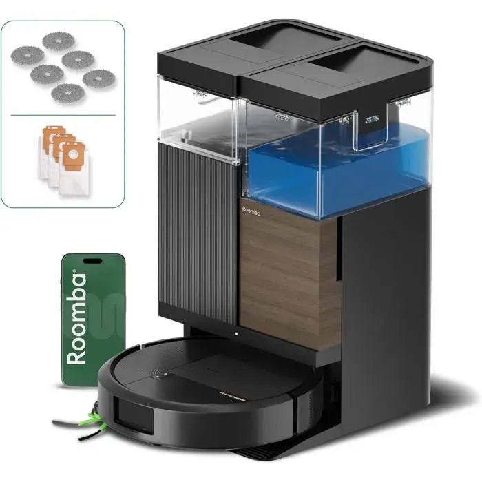 Roomba Plus 576 Combo Robot+Autowash-25Kpa-Base Multifonction-Lavage À 75°C-Séchage Des Lingettes À 45°C-Lidar Clearview+Caméra-3