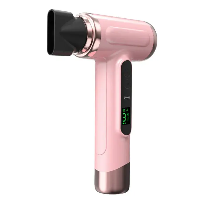 Rose Sèche-cheveux sans fil ionique puissant séchage rapide charge sans filair chaud et froidlumière bleueidéal pour dortoir