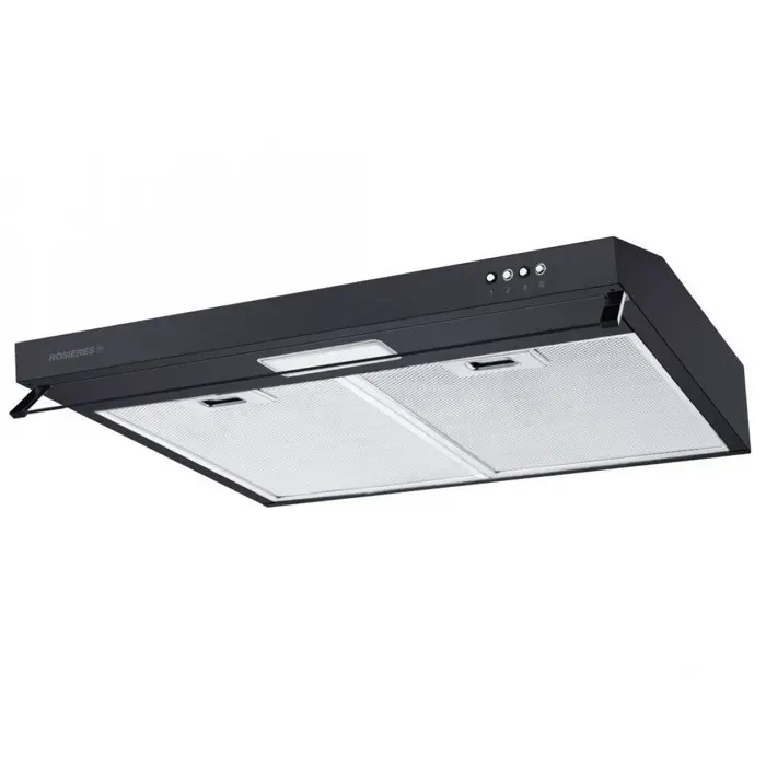 ROSIERES Hotte visière Casquette aspirante noire largeur 60cm débit dair 348m3/h