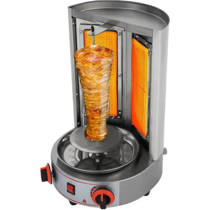 Rotisserie verticale à 360° pour Shawarma Acier inoxydable 43 kW 32 x 48 cm
