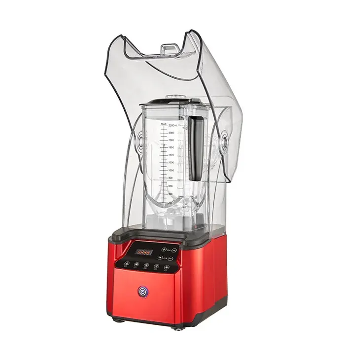 Rouge Machine à smoothie silencieuse avec couvercle blender professionnel pour glace pilée cuisine commerciale
