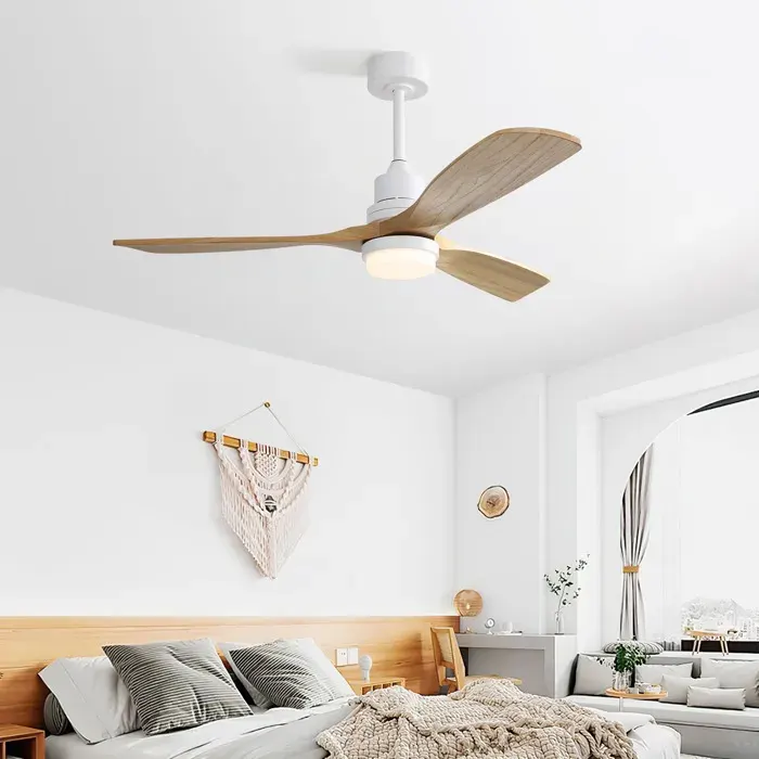 ROVRYN ventilateur de plafond 132 cm avec LED 18 W dimmable moteur DC réversible télécommande blanc