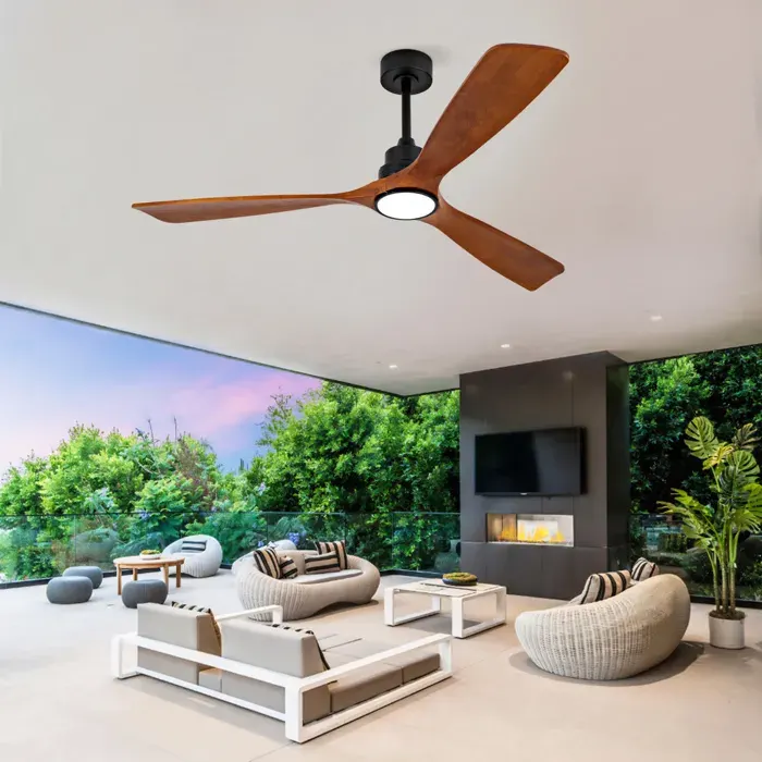 ROVRYN Ventilateur de plafond 60 pouces avec lumière LED télécommande 3CCT dimmable 6 vitesses mémoire noir — coloris Blanc