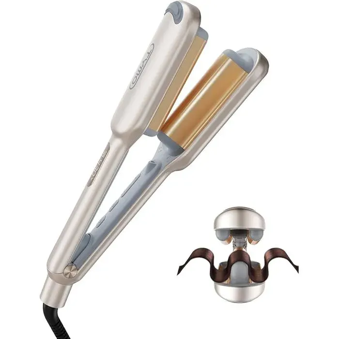 ROVY Boucleur a Cheveux 25mm Fers à Onduler pour Grandes Boucles Convient aux Débutants Fer a Friser Boucler pour Or 2 FER A FRISER