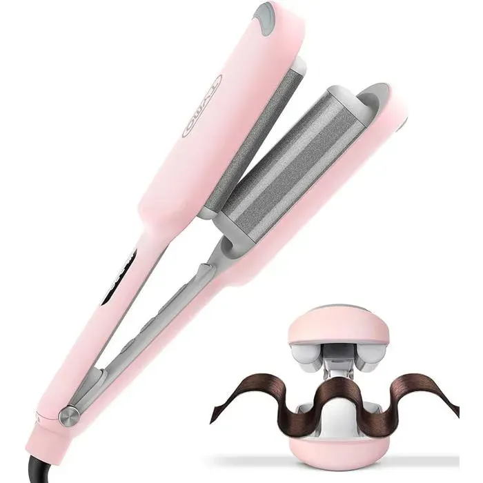 ROVY Boucleur a Cheveux 32mm Fers à Onduler pour Grandes Boucles Convient aux Débutants Fer a Friser Boucler pour Rose FER A FRISER