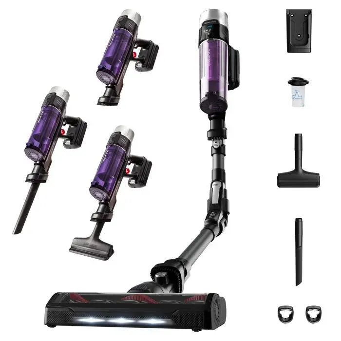 Rowenta Aspirateur balai sans fil multifonction Performant Léger Réglage automatique de la puissance Tube Flex RH2038WO