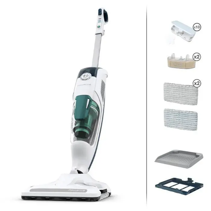 ROWENTA Clean&Steam Revolution Nettoyeur vapeur - Aspire nettoie en même temps - Elimine 999% des bactéries RY7757WH