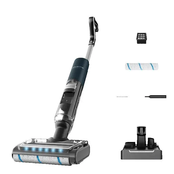 Rowenta X-Clean 7 Aspirateur laveur sans fil Design plat Auto-Nettoyage GZ5735E0