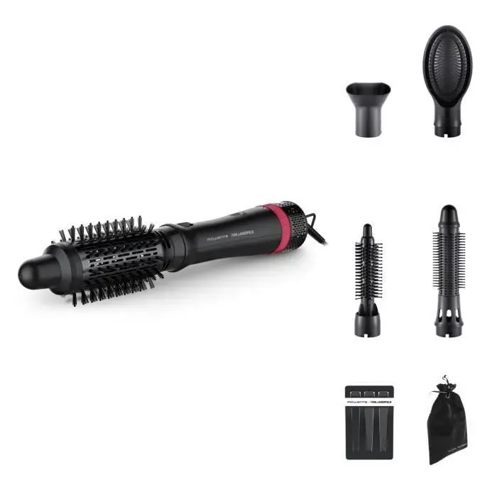 ROWENTA x KARL LAGERFELD Brosse chauffante coiffante Lisse boucle et ondule les cheveux Ultra accessoirisée CF635LF0