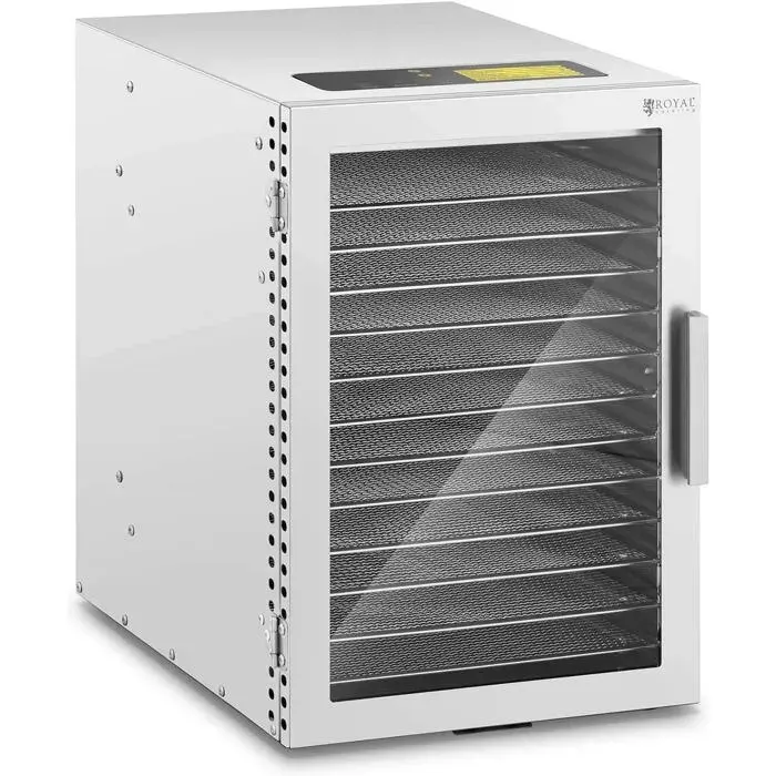 Royal Catering Déshydrateur Alimentaire 800W 12 Étages Inox 20-90°C Minuterie 24H Séchoir à Aliments Professionnel