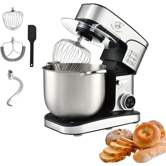 Royal Swiss Robot Pâtissier Professionnel 16L 2800W 12 Vitesses Bol Inox Usage Intensif