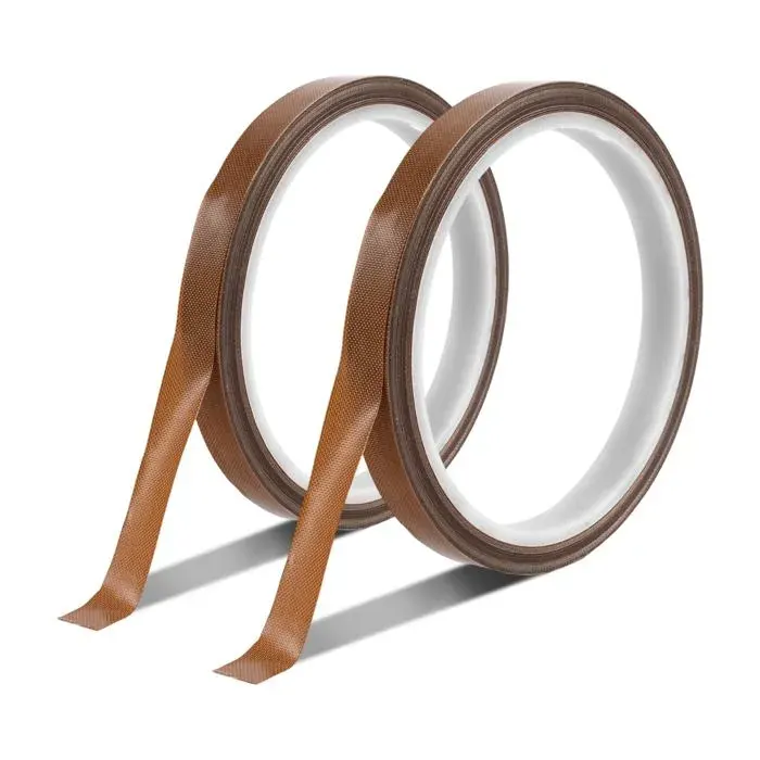 Ruban téflon haute température 300°C - 2 pièces，10mm×10m fibre de verre scellage - Convient pour machine sous vide Étiquette