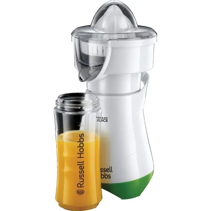 RUSSELL HOBBS 21352-56 Mixeur Electrique Blender Presse Agrumes 600ml Mix and Go Gourdes Adaptées au Transport Inclus