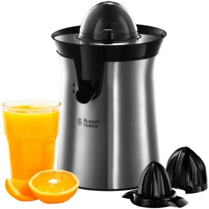 Russell Hobbs 22760-56 Presse Agrumes Electrique 2 Sens Rotation 2 Cônes Interchangeables Jus de Fruit Frais Rapide