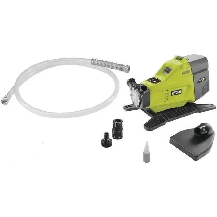 RYOBI - Pompe de transfert 18V ONE+ - 1 500 L/h - aspiration 25 m + tuyau 25 m raccord rapide 18 mm huile lubrifiante - R18TP-0