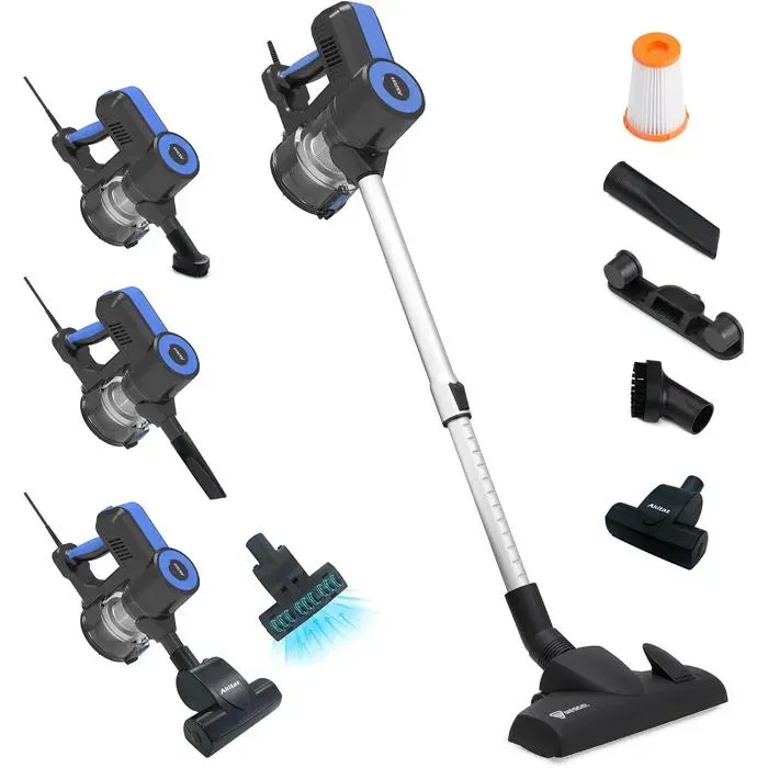 S12 Turbo Aspirateur Balai Filaire 600W Aspiration 17Kpa Sans Sac Léger Pour Nettoyage Quotidien Des Sols Et Tapis