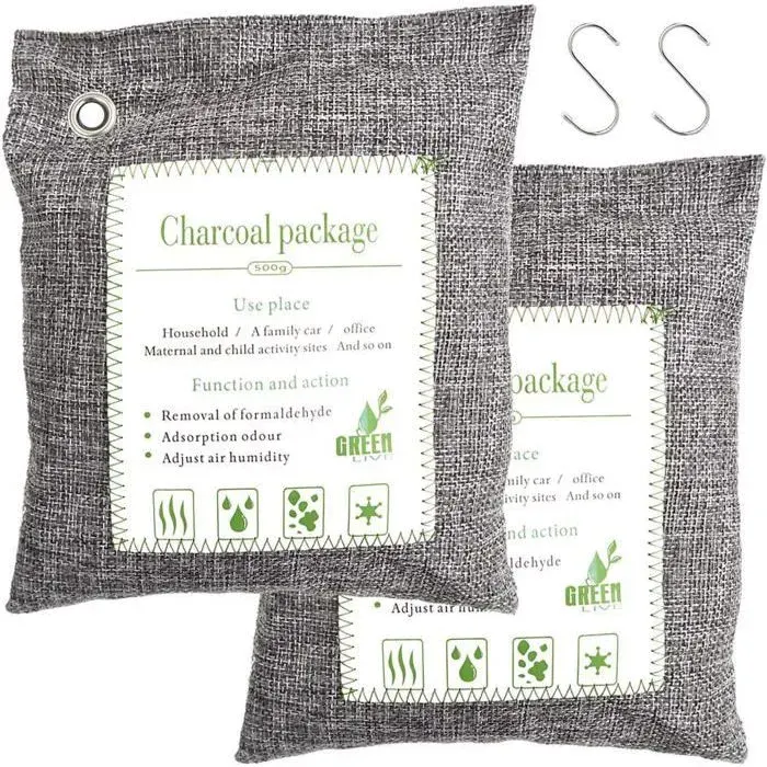 Sac ambiant déshumidificateur en charbon de bambou filtre à air frais éliminateur dodeurs naturel pour maison YYV