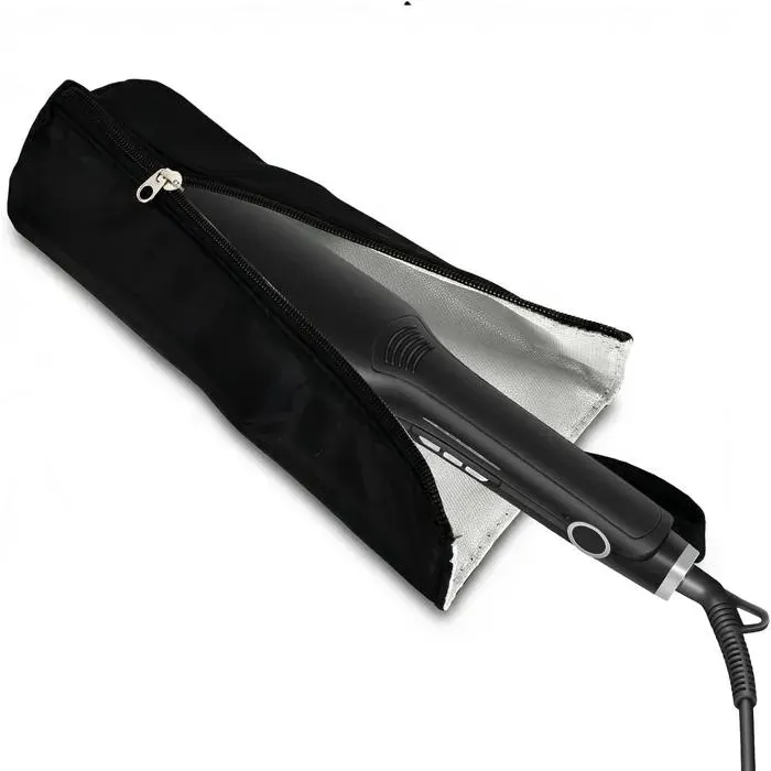 Sac Résistant à la Chaleur pour fer à LisserÉtui pour LisseurSac de Voyage pour Appareils de Coiffure Chauds(Noir)