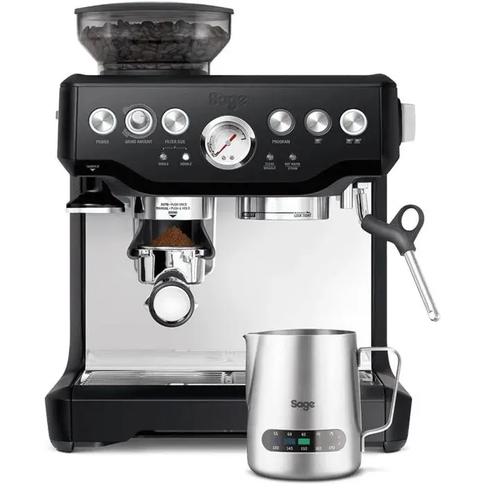 Sage The Barista Express - Machine à espresso semi-automatique avec moulin et mousseur - Truffe Noire