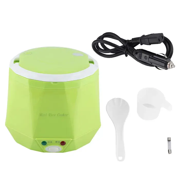 SALALIS - Cuiseur à riz électrique Portable multifonctionnel 24V 140W 1.6 L cuiseur à vapeur pour camion (vert)