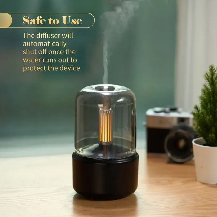 SALALIS lampe au kérosène Diffuseur darômes de style chandelle humidificateur à brume de 120 electromenager humidificateur Noir