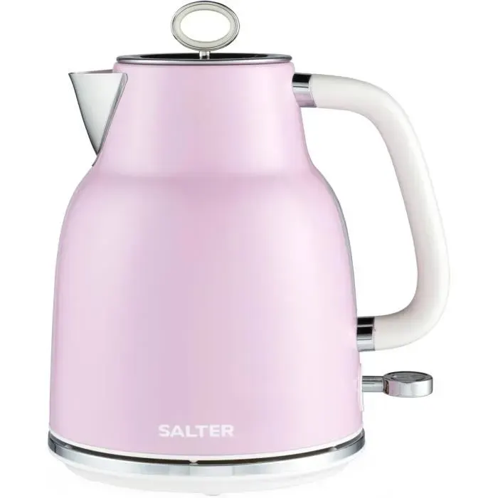 Salter Bouilloire rétro rose 17 L 3000 W – ébullition rapide base 360°