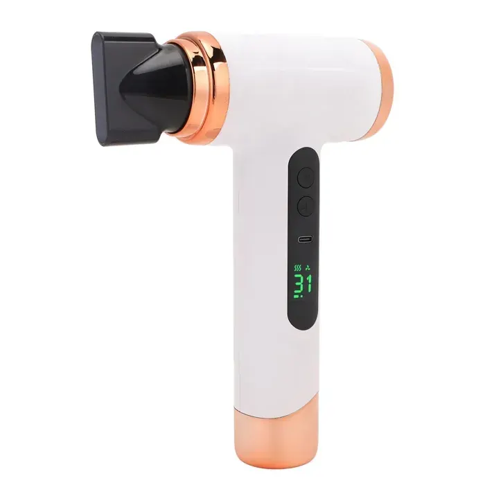 SALUTUYA sèche-cheveux Portable Sèche-cheveux sans fil 15000mAh Portable Rechargeable par USB informatique peripherique Blanc