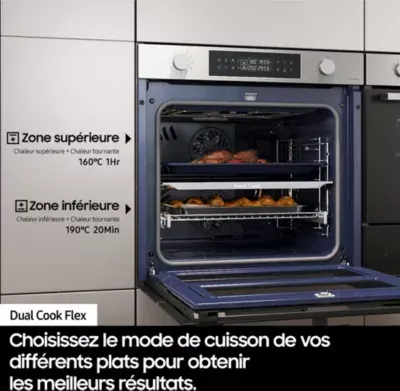 Samsung - Four Encastrable Nv7b4450vcb - Double Cavité - Pyrolyse - Chaleur Pulsée - Porte Froide — vue 9