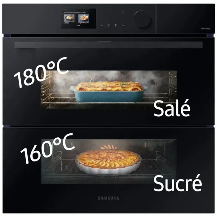 Samsung - Four Encastrable Nv7b6799aak - Double Cavité - Pyrolyse - Vapeur - Porte Froide - Rails Télescopiques — vue 4
