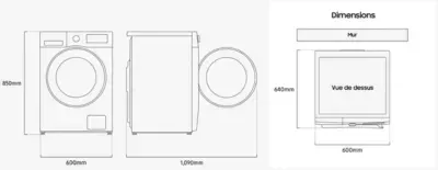 Samsung - Lave Linge Hublot Ww11dg5b25ab - 11 Kg - 1400 Tr/Min - Classe A - Moteur Induction - Noir - Connecté - Bespoke Ai — vue 5