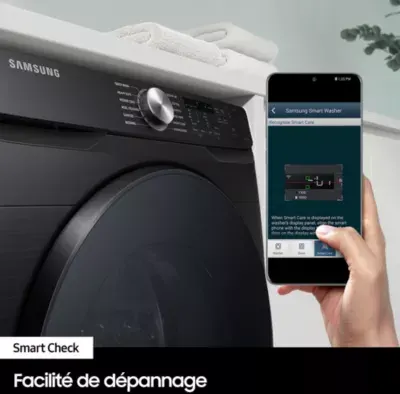 Samsung - Lave Linge Hublot Ww11dg5b25ab - 11 Kg - 1400 Tr/Min - Classe A - Moteur Induction - Noir - Connecté - Bespoke Ai — vue 8