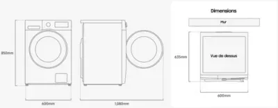 Samsung - Lave Linge Hublot Ww80cgc04dah - 8 Kg - 1400 Tr/Min - Classe A - Moteur Induction - Connecté — vue 7