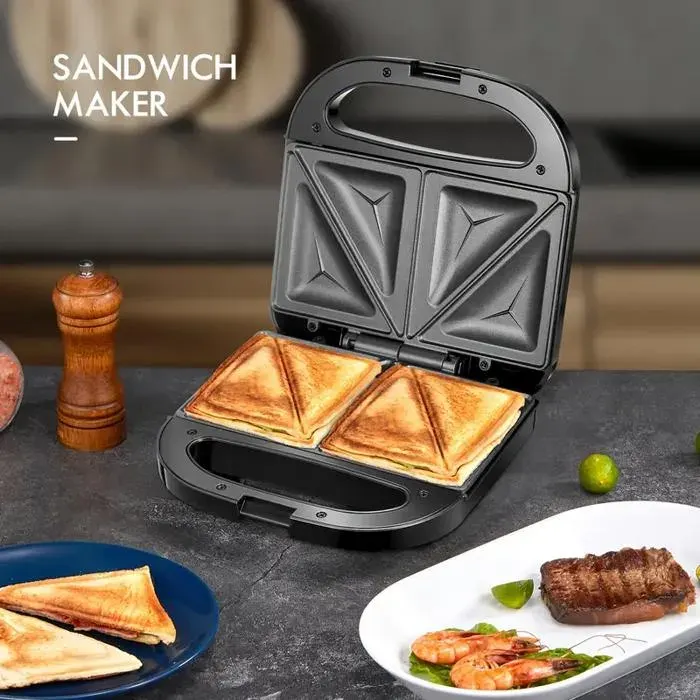 Sandwich Maker Mini Machine à Sandwich Électrique avec Plaques Antiadhésives Contrôle Automatique de la Température