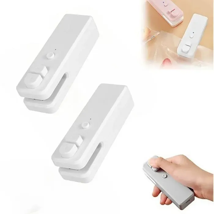 Scelleuse Sacs Magnétique 2 Pièces 2-en-1 2024 - Machine Sous Vide USB Rechargeable Plastique - Appareil ALURRA