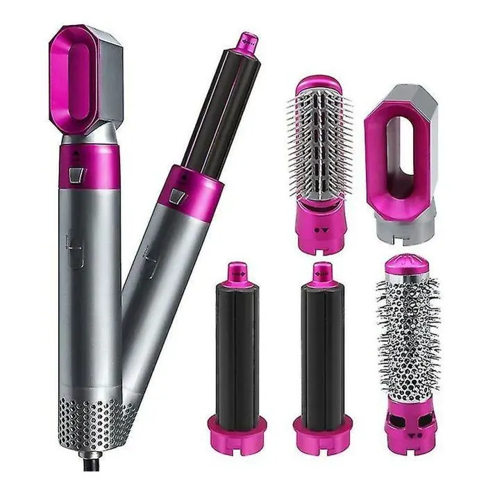 Sche-cheveux lectrique 5 en 1 bigoudi lisseur automatique sche-cheveux brosse sche-cheveux rose- couleurs multipl BROSSE SOUFFLANTE