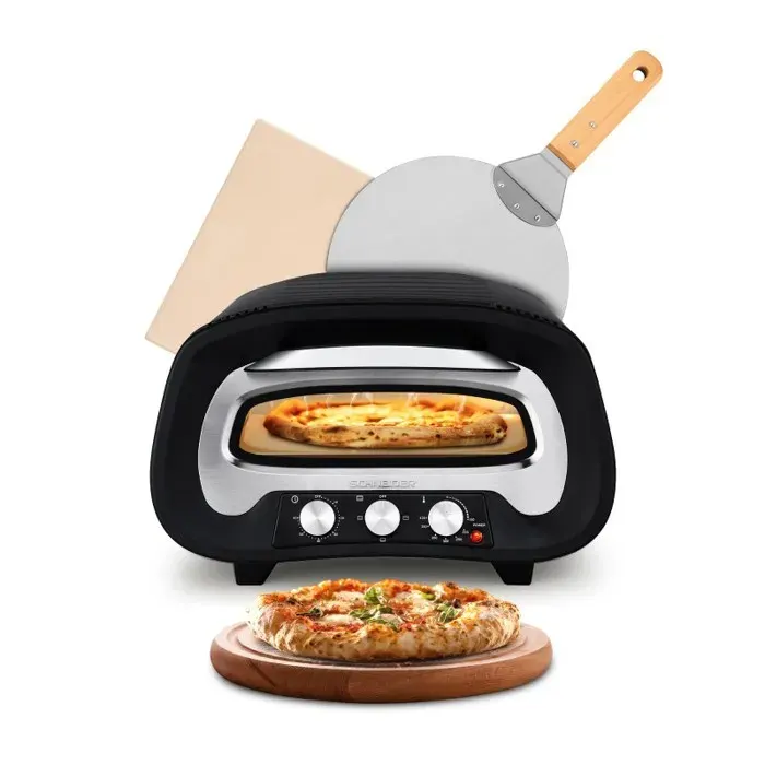 Schneider - Pierre De Feu Serie Z_black - Noir - Four à Pizza - 2200 W - 430 °c