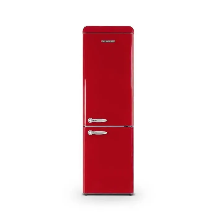 SCHNEIDER - SCCB250VR - Rfrigrateur combin vintage - 249L (18069) - Froid statique - 4 clayettes verre - Rouge