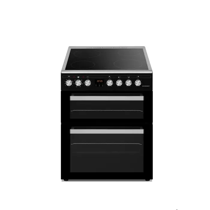 Schneider SCCV64DO-BM - Cuisinière double four 4 feux vitrocéramique Black mat