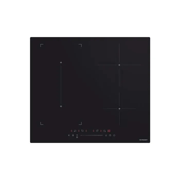 Schneider SCTI604BSF - Table induction 4 feux dont 2 zones flex - Noir