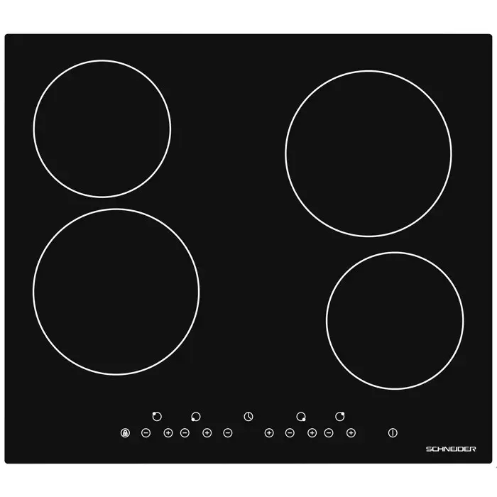 Schneider SCTV604S - Table vitrocéramique 4 feux Noir