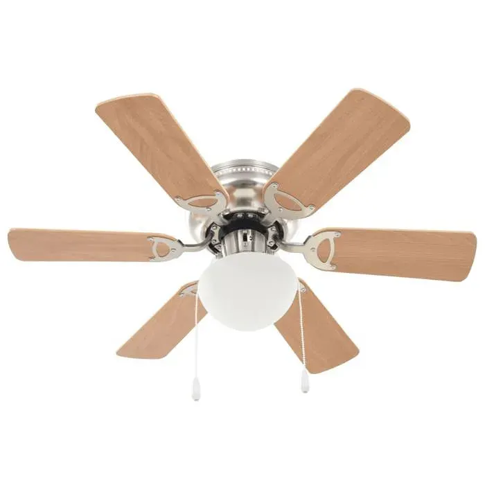 SEASON 2026 - Magnifique Ventilateur de plafond orné avec lumière 82cm Marron clair 4365790
