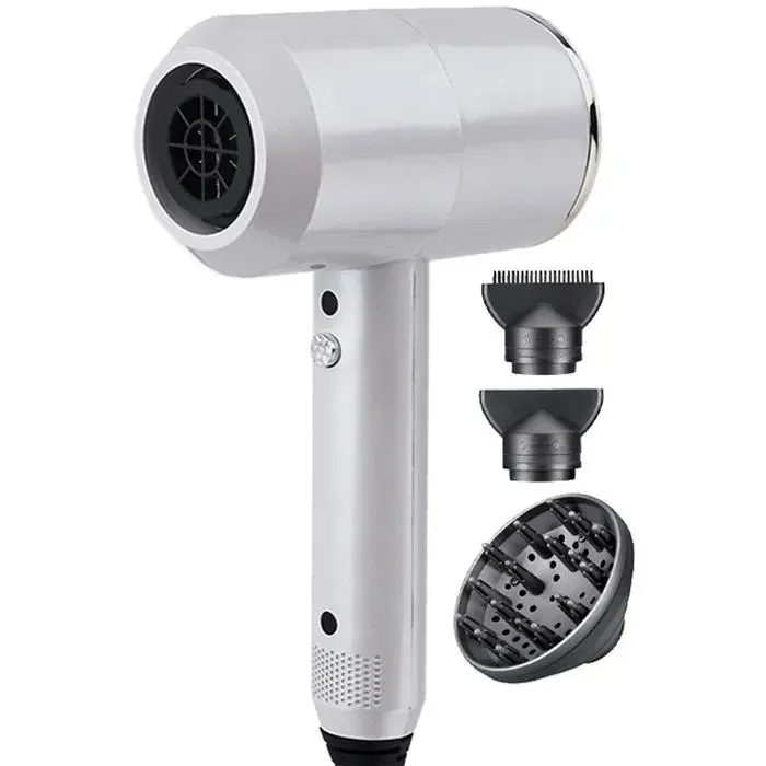 Sèche-cheveux 1 800 W 220 V ions négatifs pliable conception ergonomique coiffage rapide portable blanc