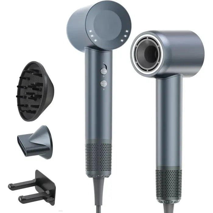 Sèche-cheveux 160 000 Tr/min brushless 300M ions 65 m/s 59 dB silencieux séchage rapide maison voyage