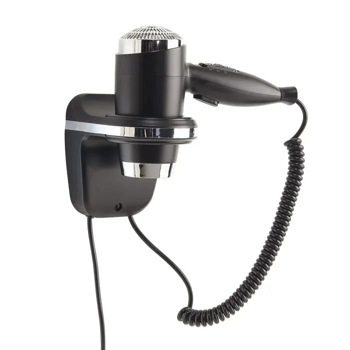 Sèche-cheveux 1600 W avec support mural noir Libeccio — coloris Noire