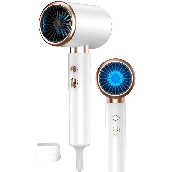 Sèche-cheveux 2000 W 220 V air chaud et froid protection des cheveux cordon de 19 m conception ergonomique blanc